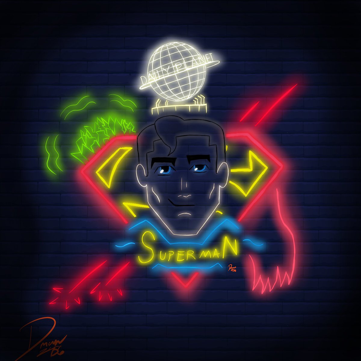 @multiversus Hope the man of steel likes this neon sign I made of him
