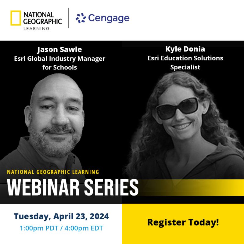 Join @Esri education and @NatGeo Learning teams on April 23rd to explore the power of National Geographic #MapMaker to fuel your #science and #socialstudies classrooms! 👉 esri.social/q5XO50RjbNu @GIS4Schools #GeographyTeacher