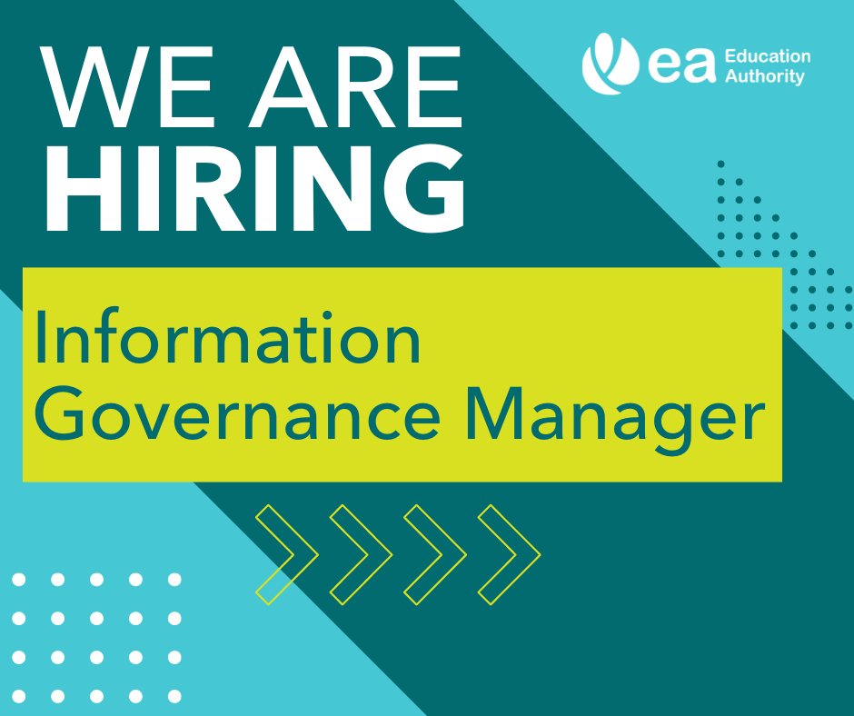 JOB OPPORTUNITY: Information Governance Manager 📍 Location: Antrim, Armagh, Ballymena, Belfast, Tyrone (Base location to be agreed on appointment) Contract: Permanent Closing date: Thursday 2 May 2024 at 11.59PM ➡️ ow.ly/sM3N50Rject #EAjobs | #NIjobs