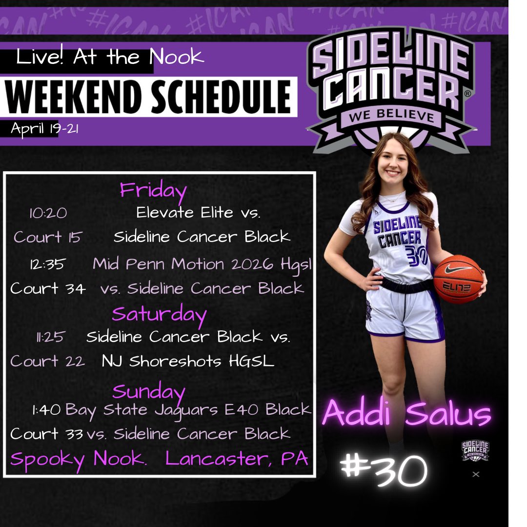 Come check me and my teammates out this weekend at Live at the Nook, Spooky Nook, Lancaster. @ICAN_basketball @JrAllStarBB @ESU_WBB @RiderWBB @FDUKnightsWBB @millersvillewbb @ShipWBB @KUBearsWBB @RedFlashWBB @LehighWBB