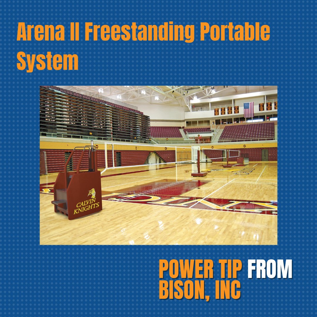 Power Tip from @inc_bison  Facing the challenge of volleyball practices and games in a large arena or multi-use facility? Consider the practicality of the Arena II Freestanding Portable System. See it in action: youtu.be/0T_lUNOlBog Request a quote: bisoninc.com/search?type=pr…