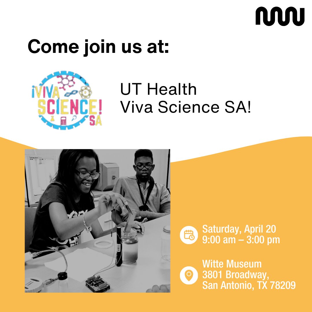 makewaterorg's tweet photo. This Saturday will be so much fun! Join us at the Viva Science SA for a day full of engaging science activities for all ages— including experimenting with MakeWater coding kits at our booth💧 Hope to see you there📷

@ScienceViva @WitteMuseum

#makewaterpossible #sanantonio https://t.co/czHXjCAhdA