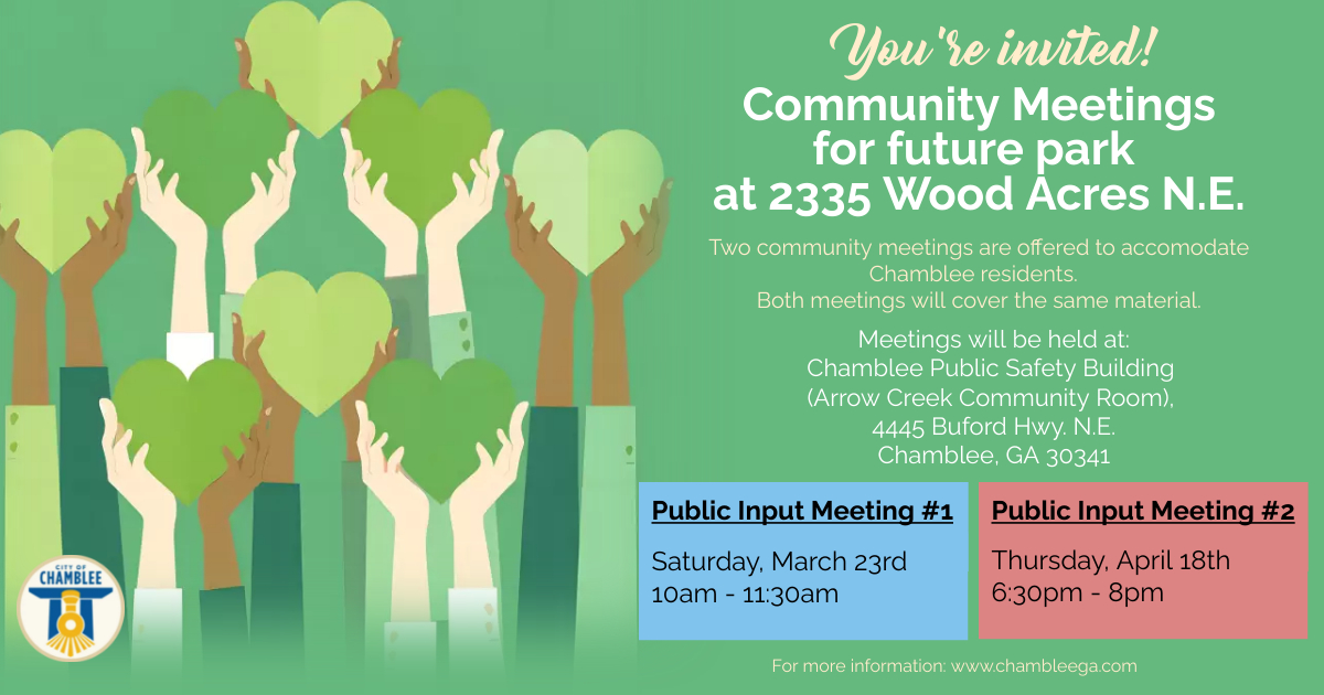 TONIGHT: The final community meeting on the future park at 2335 Wood Acres NE is tonight from 6:30 p.m. - 8:00 p.m. in the Arrow Creek Community Room.