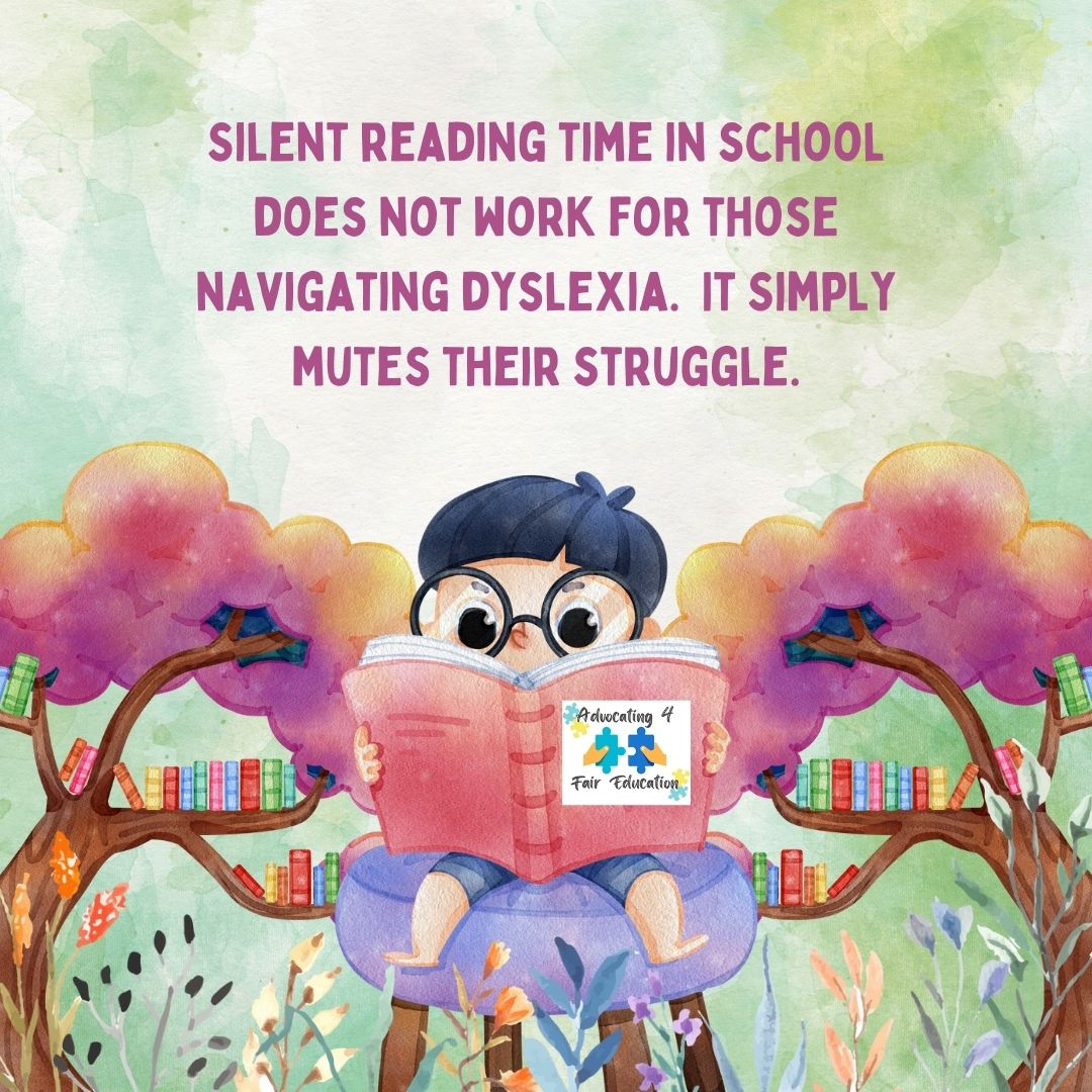 #Parents! silent reading is not helpful for #dyslexics? It's like singing with the volume down,

#ReadingAloud and #audiobooks are #accommodations that help. Their #IEPs must also include #MultiSensory #instruction.

#DyslexiaAwareness #EmpowerDyslexics #DyslexiaAdvocate💡