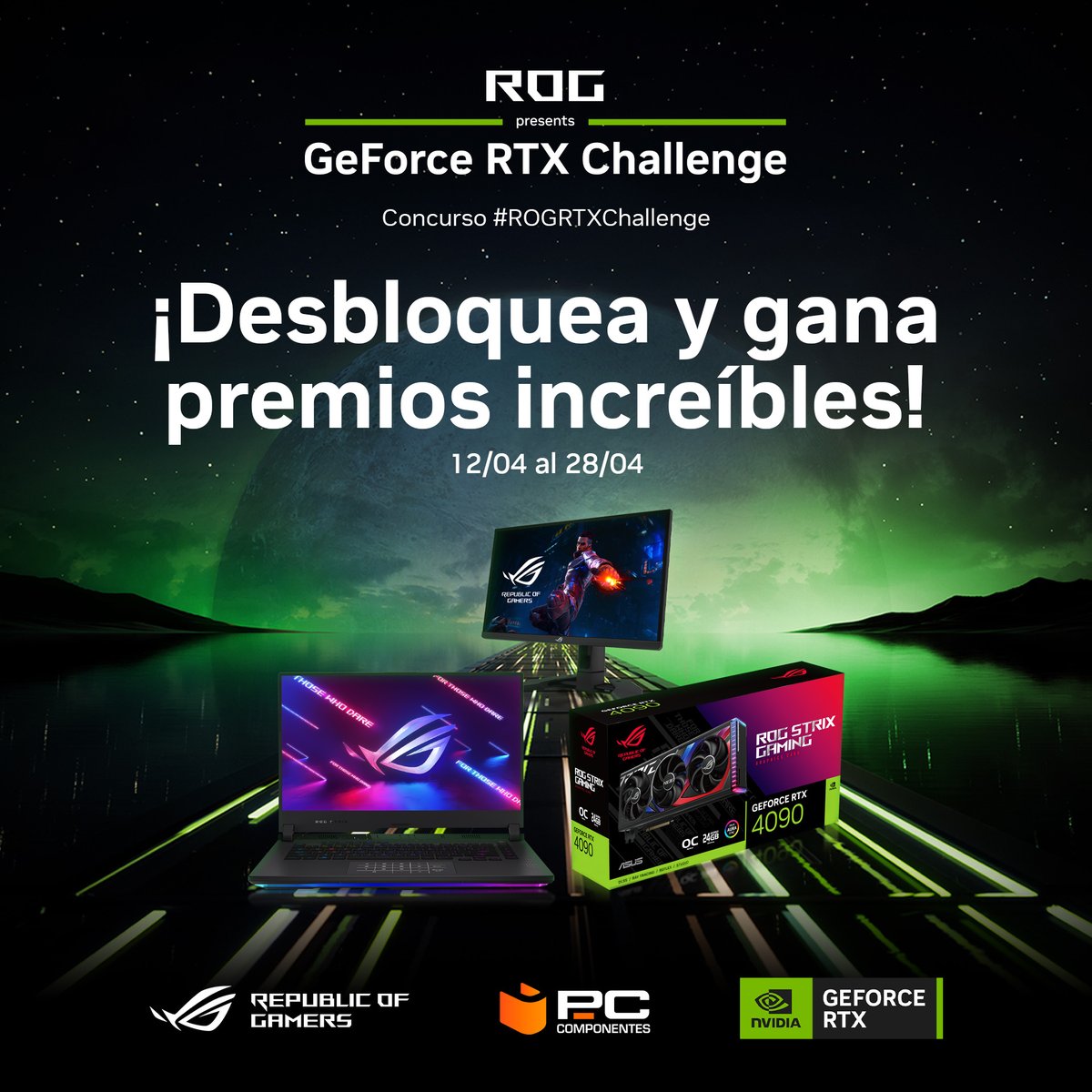 GENTE, hay UN MONTÓN DE PREMIOS este finde en el evento de #ROGRTXChallenge Que si gráficas, que si monitores... Bof, de to'. Se sortean entre todos los que utilicen el Hashtag y sean del equipo ganador. Por ejemplo, responded al tuit con el jueguito que más ganas tenéis que