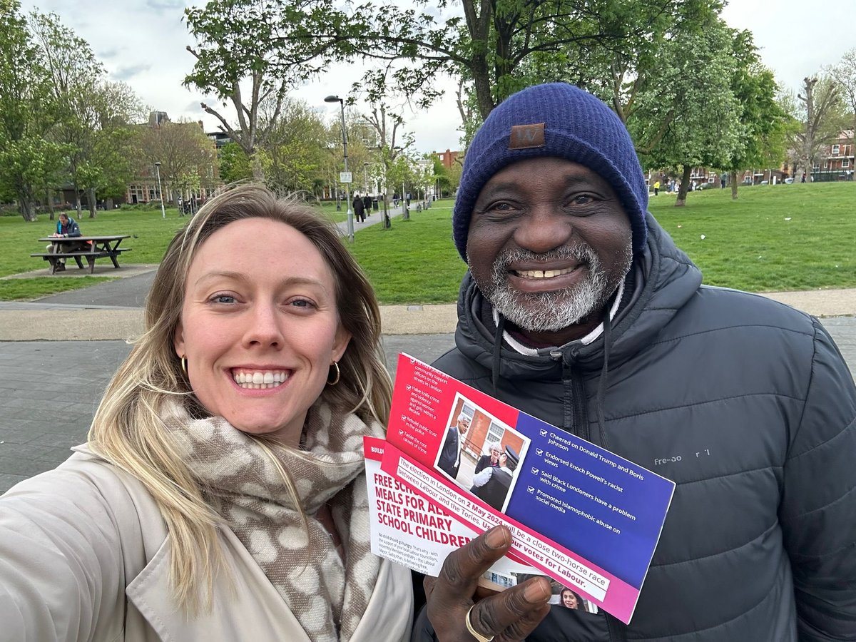 Two of our South Bermondsey councillors @CasandraaBrown @sunnylambe out in support of @SadiqKhan @LabourMarina @LondonLabour @SouthwarkLabour @BOSLabour