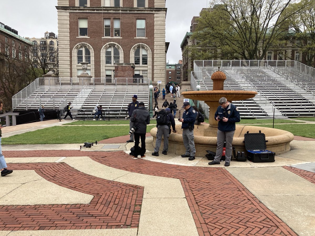 NY police preparing to fly a drone over student protesters at ⁦@Columbia⁩