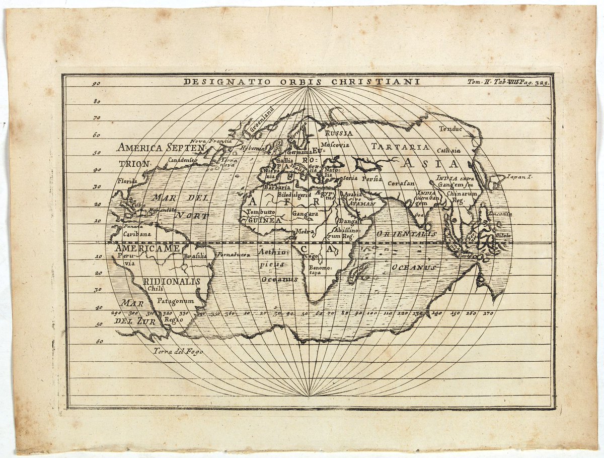 Planispherical world map broadly based on Ortelius and similar to Hondius's Atlas Minor map of the same title. In fine untouched black and white condition.  #history #collectibles #oldpaper #vintage #auction #historylover