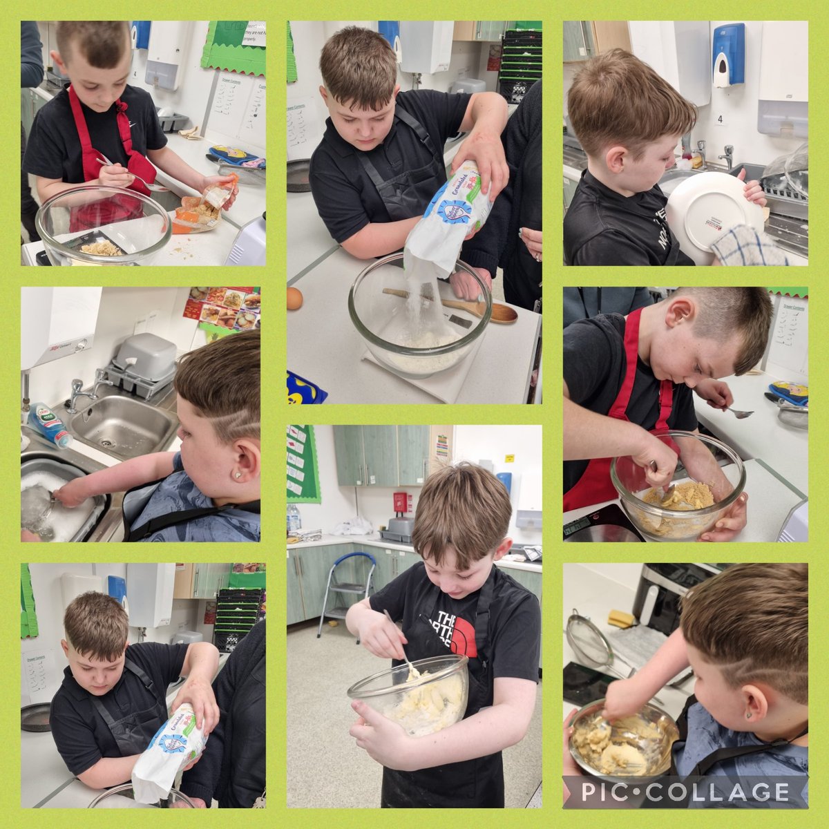 These pupils have been in the H.E kitchen this week doing some baking. Check out their concentration to make sure their measurements are correct. The boys built on their numeracy skills but also on their relationships with each other sharing this space. Great work. #IWBSFalkirk