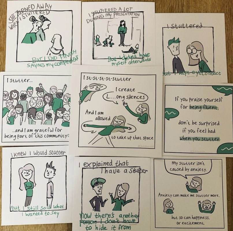 Another reason to support @EmilyDodd5 and I run the Barnsley 10k for <a href="/EyUpCharity/">EyUp! NHS Charity</a> . They funded the beautiful Just Stutter postcards for ALL our clinics - enabling young people to hear relatable messages about stammering, feel less alone and express their experiences.