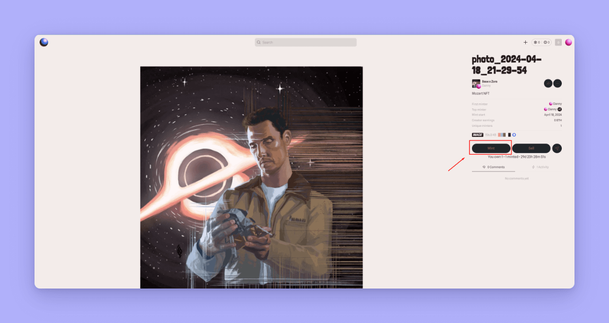 Mozart_Defi's tweet image. Minting FREE NFT in Base x Zora [1/2]

➠ Head to: zora.co/collect/base:0…
➠ Connect your wallet.
➠ Select Base network.
➠ Click "Mint" and confirm transaction.