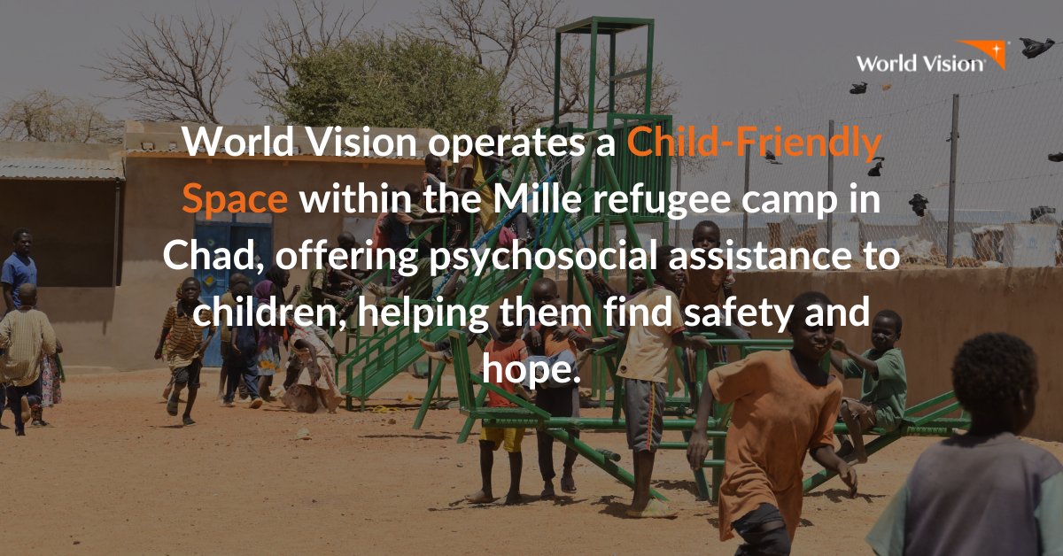 Fleeing conflict exposes children to numerous traumatic experiences. Our child friendly space in #Chad (in collaboration with @Refugees) provides a secure environment where they can flourish despite their challenging circumstances. #SudanConflict #SudanCrisis #Sudan
