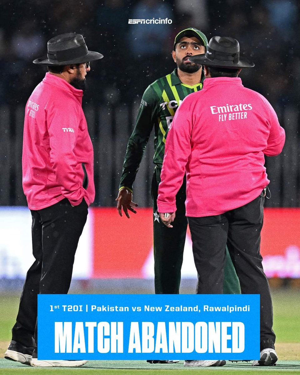 PAK VS NZ First T20i Match abandoned due to rain.🌧🥲 The action lasted just two balls.🏏 Two balls into the reduced match, the rain returned 🌧😫 #PAKvsNZ