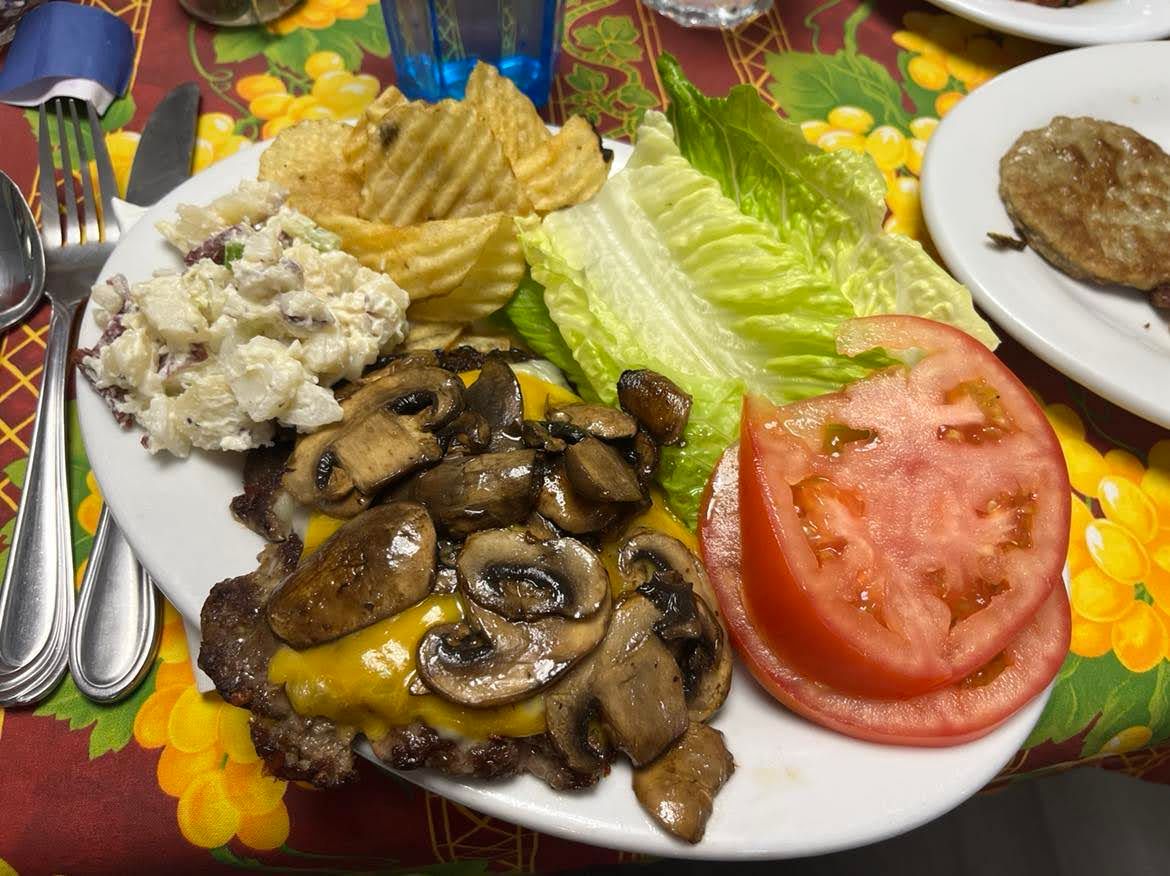 Burger time! Our handmade burgers are made to order and can be topped with all your favorites! Plus, Chef Judy might throw in a sample of our FAMOUS potato salad!