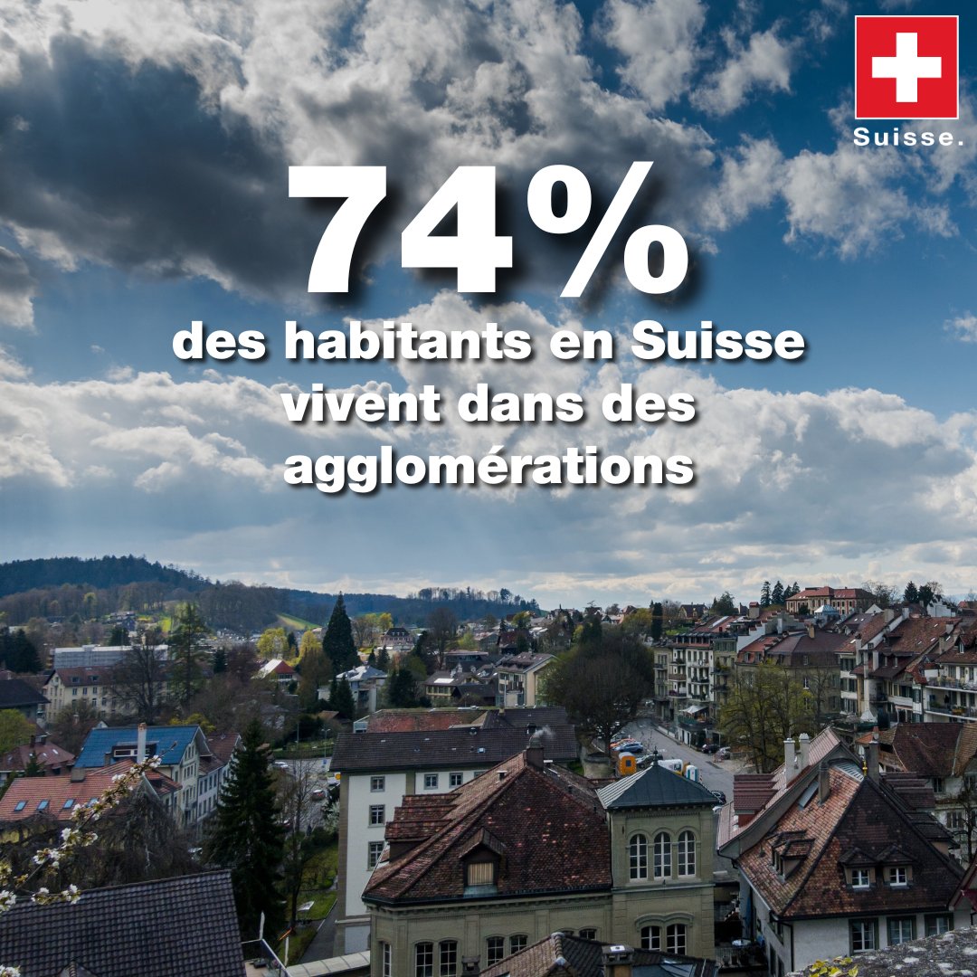 Le saviez-vous ? La #Suisse 🇨🇭 compte au total 52 agglomérations, dont 11 s'étendent au-delà des frontières nationales.