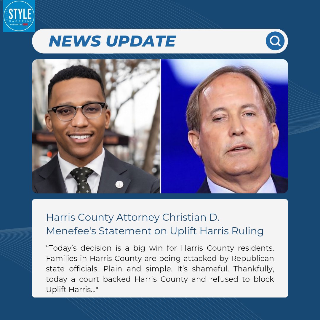 Court Rejects Paxton’s Bid to Halt Harris County’s Basic Income Pilot Program. Harris County Attorney Christian D. Menefee celebrated the outcome as a victory for county residents. “Today’s decision is a big win for Harris County residents...' Menefee stated.