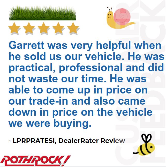 🌟 Another Friday, another #FeedbackFriday at Rothrock Motors! 🌟 Feedback like this is why we are so passionate about making sure our customers are 100% satisfied before they walk out our doors! To leave your own review, go here: bit.ly/3rslewV.