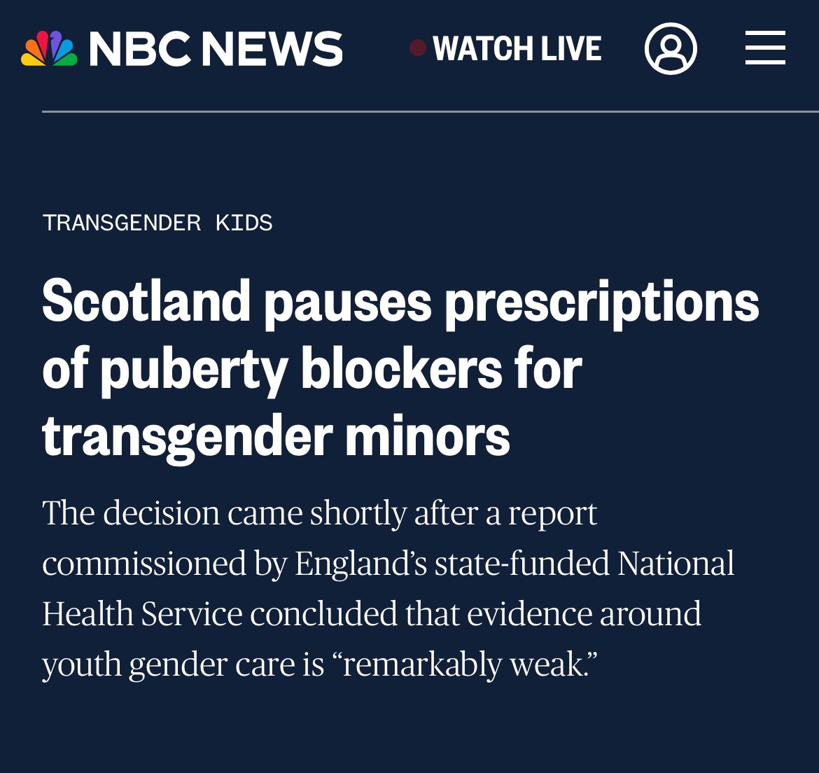 🚨 BREAKING: Scotland’s only gender clinic just announced they’re hitting the brakes on prescriptions of puberty blockers for minors. This is happening two weeks after the Cass Review proved how weak the medical evidence is for transition-related care for minors. We’ve been