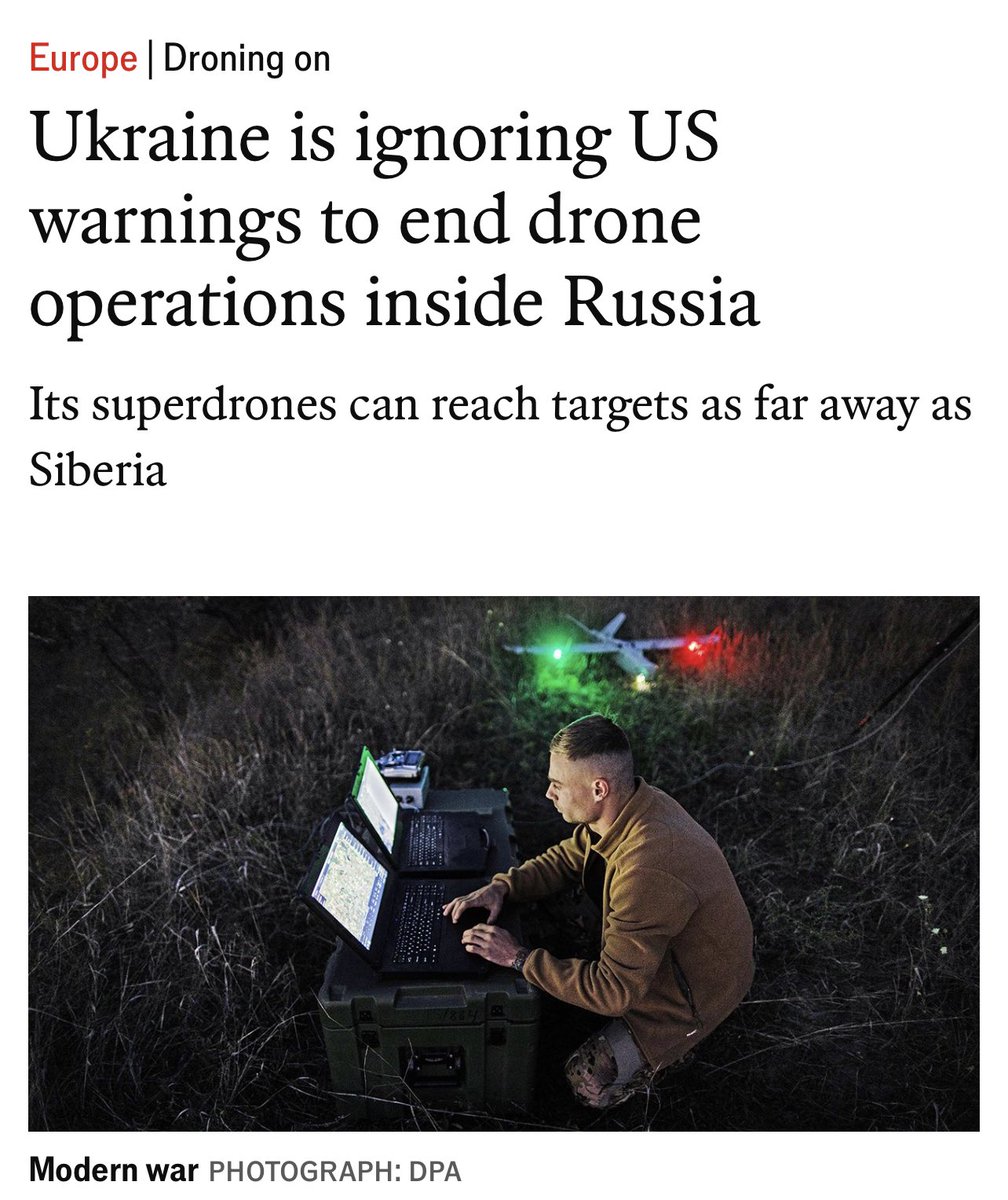 And now I am happy I don’t work for The Economist Oh no, Ukraine was “warned” to stop defending itself - and it didn’t listen! Though gotta say, this piece makes us look real good. Superdrones and daring? That’s sexy