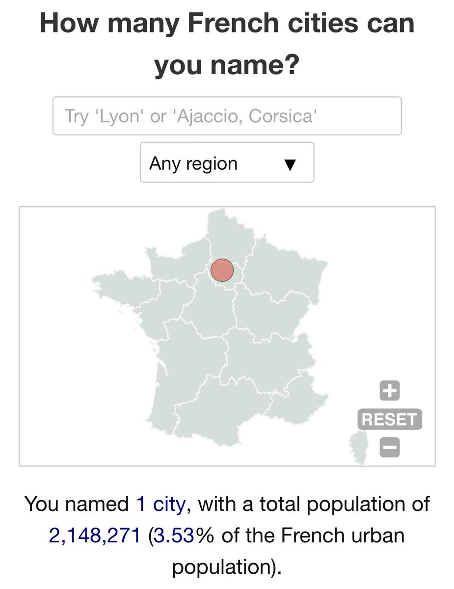 J’ai trouvé les villes les plus importantes