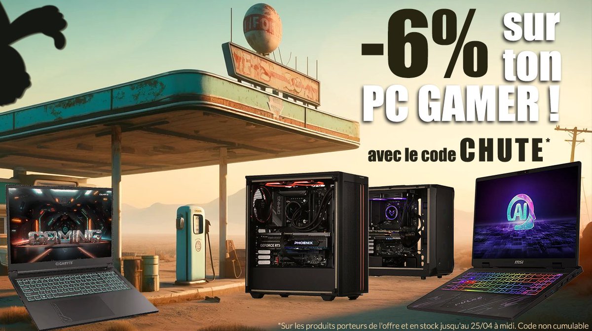 #BonPlan ☀️
-6% sur ton PC Gamer !
➡️ Code CHUTE

topachat.com/landing/promo-…