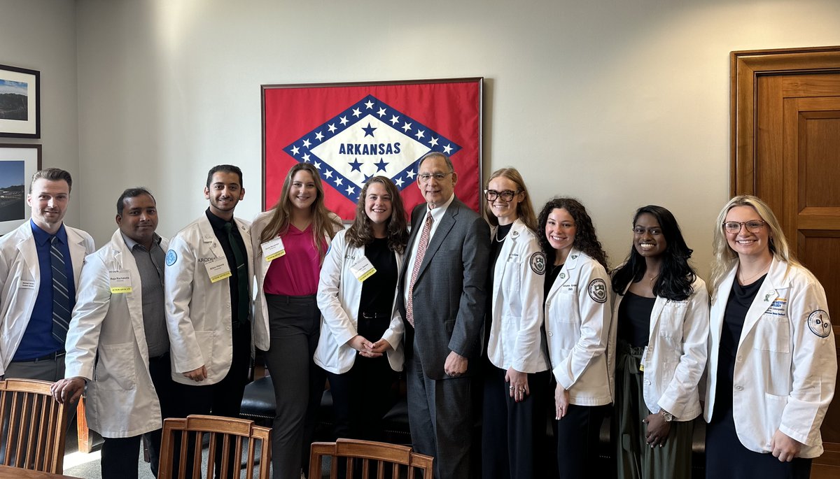 The osteopathic schools in Fort Smith and Jonesboro are helping supplement Arkansas’s pipeline of doctors. I was proud to meet with these students who are working toward a career in healthcare and advocating for ways to move their field forward. #ARinDC