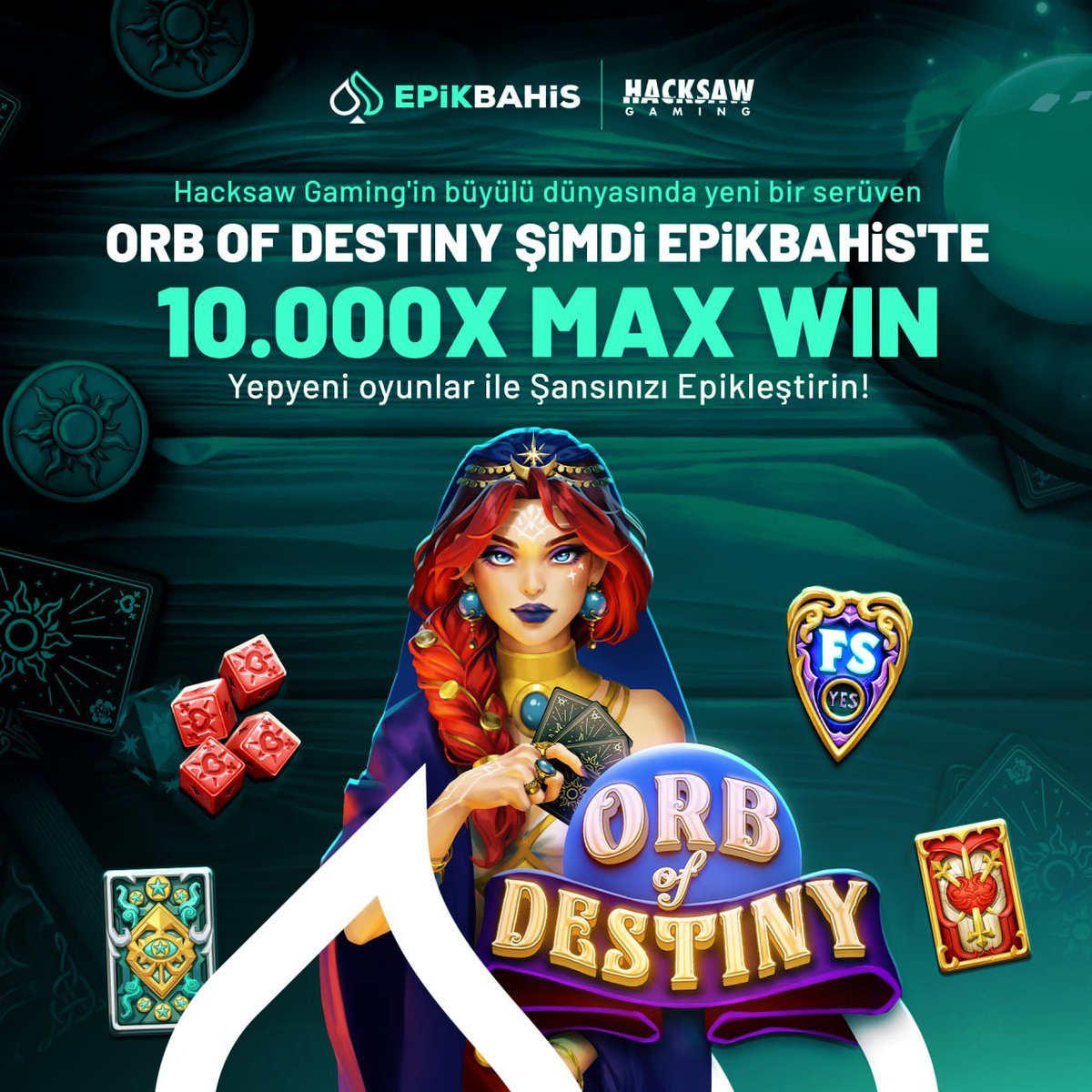 😍EPİKBAHİS'TE EN YENİ CASİNO OYUNLARI KAZANDIRIYOR! 📱Hacksaw Gaming'in büyülü dünyasında yeni bir serüven! ✨Orb Of Destiny şimdi Epikbahis'te ☄️1️⃣0️⃣.0️⃣0️⃣0️⃣x MAX WIN FIRSATI! 🥰Şansınızı Epikleştirin