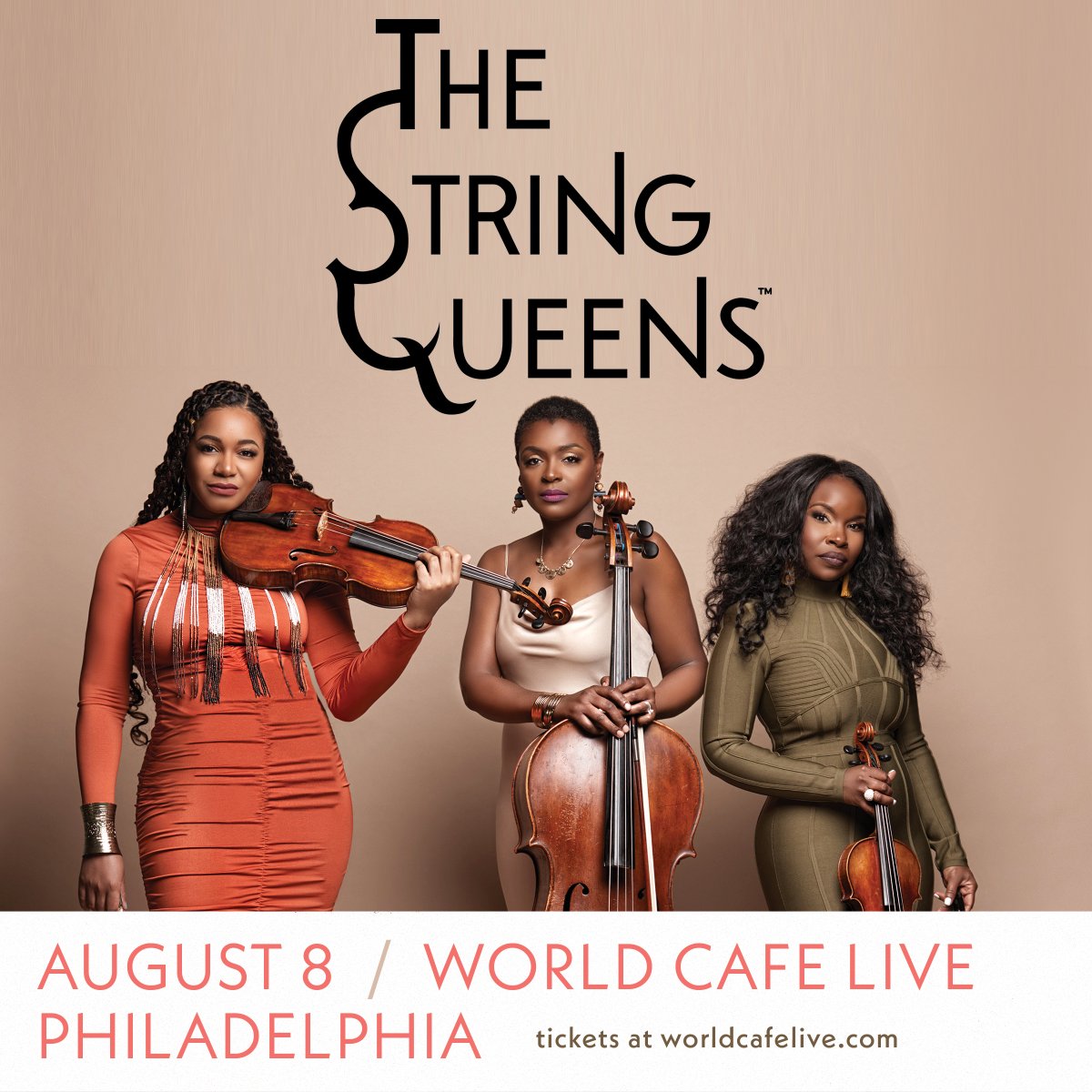 worldstage_live's tweet photo. *On Sale Now* Praised for their authentic, soulful, orchestral sound, dynamic DC-based trio @TheStringQueens perform a diverse repertoire spanning from the Baroque era to the Jazz Age to todayʼs Billboard Hot 100 Chart in Philly on August 8! Tickets: https://t.co/deGtWCd0Uc https://t.co/HL6pE1753e