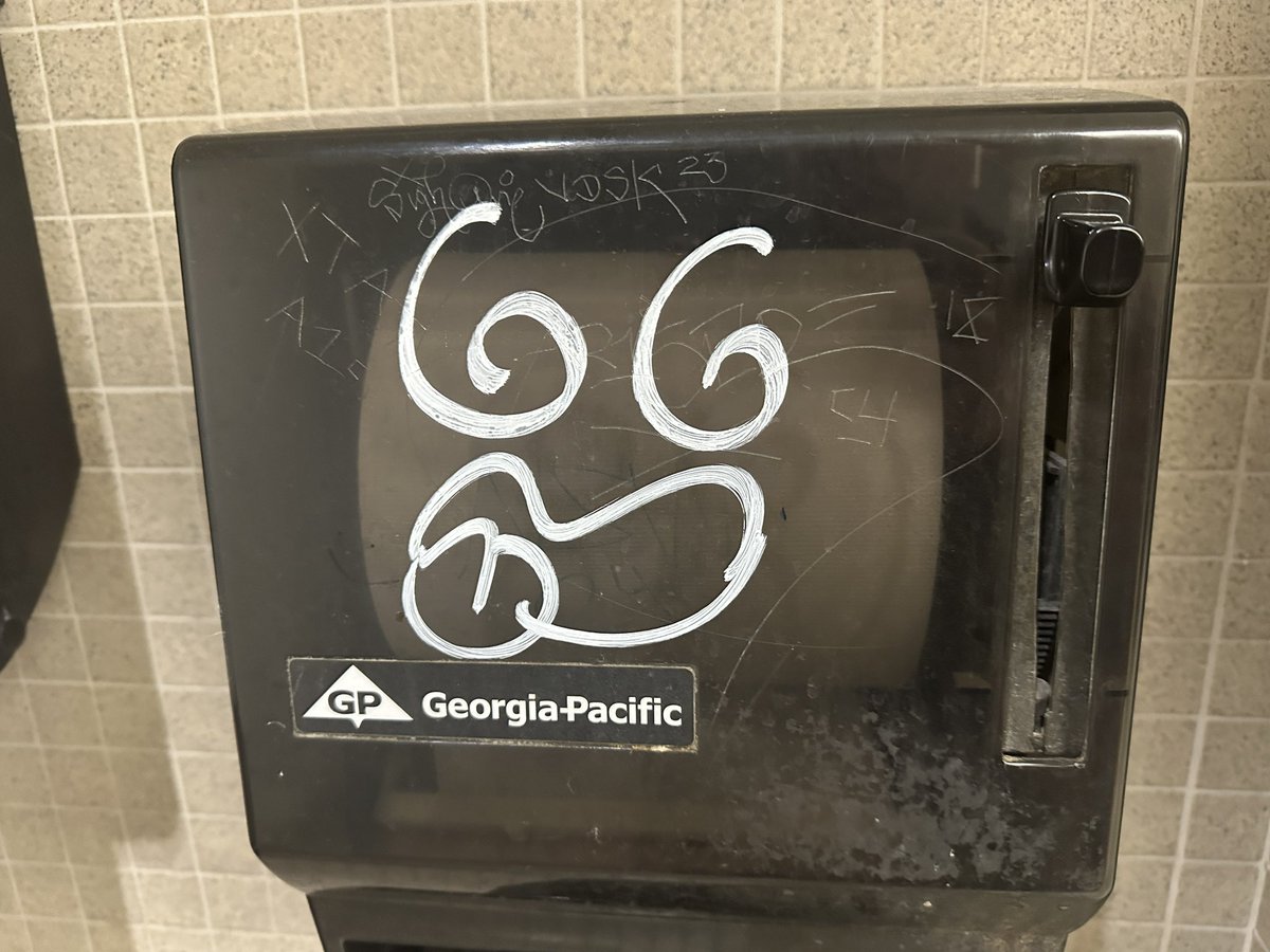 A paper towel dispenser has been defaced in the men’s bathroom within the Humanities Building. #ECCUnion