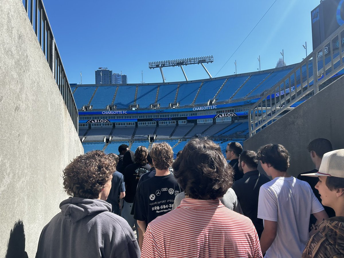 Excellent trip today with 40 students learning about the sports industry via Charlotte Football Club. Students got a behind the scenes tour and learned about careers in analytics, marketing, communications, sport turf management, social media/film and more! A great day!