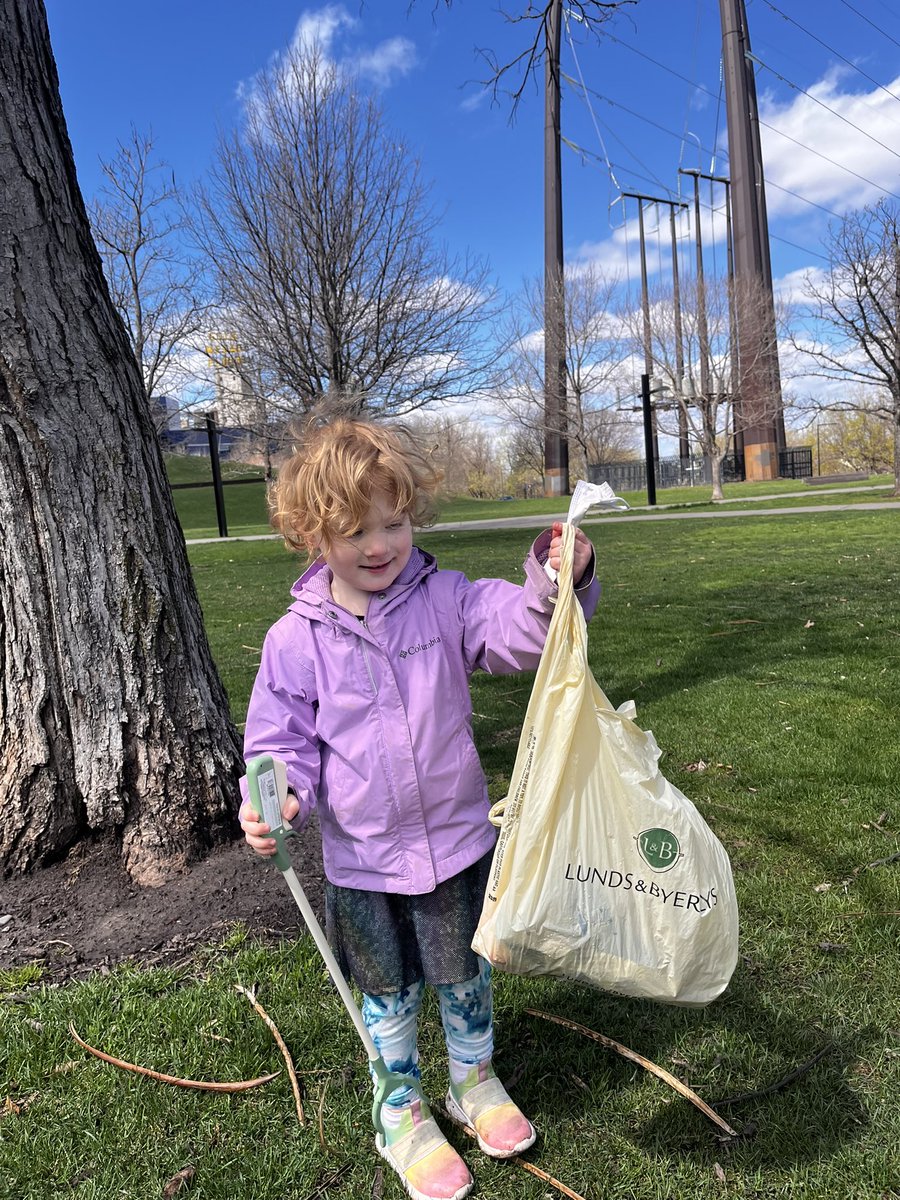 We biked to the park and picked up a whole bunch of trash! #30DaysofBiking