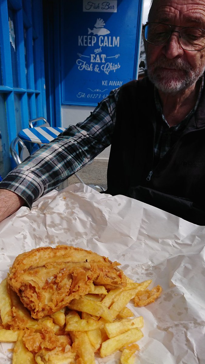 We had fish and chips for lunch on today's walk through Lewes on #RouteZero #fishandchips