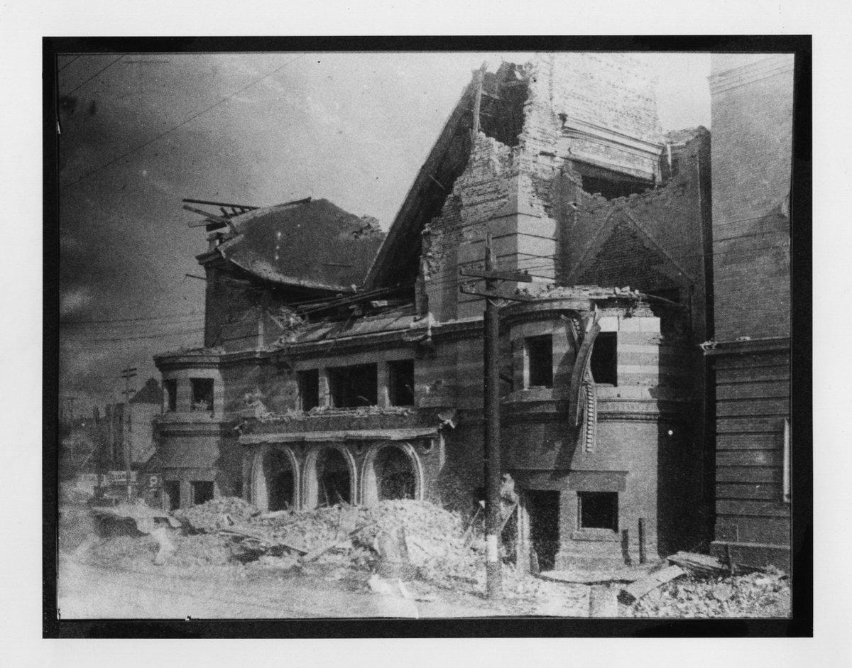 Today marks the anniversary of the 1906 #SanFrancisco earthquake. In ruins after the earthquake & fire, Beth Israel, also known as the Geary Street Shul, was 1 of 3 synagogues in SF's Fillmore District. a vibrant Jewish neighborhood in the early 20th century. #TheMagnes