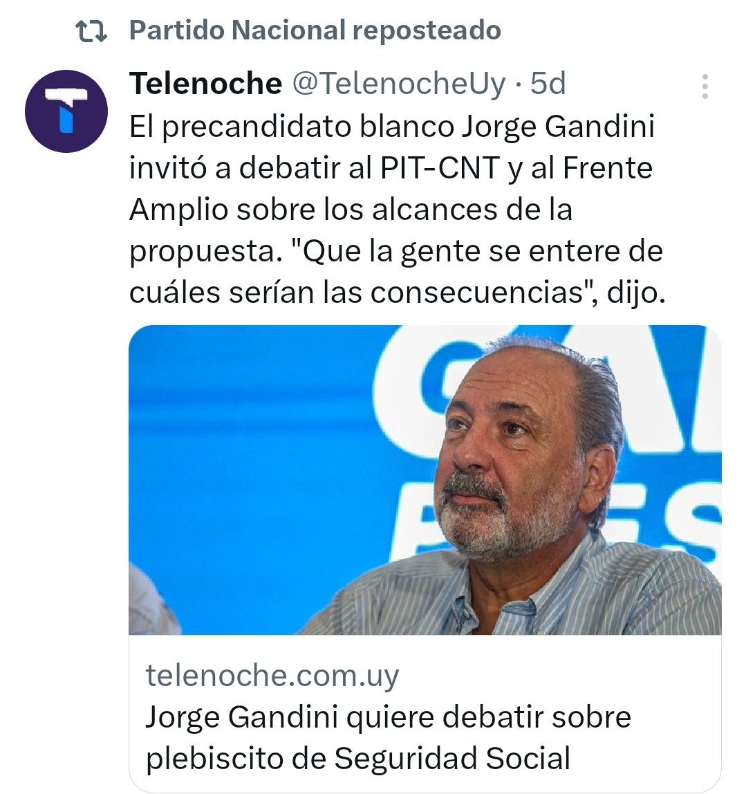 El @Frente_Amplio y el @PITCNT1 tienen miedo de debatir con @jorgegandini. 
El fapit fracaso como oposición, no tienen valor ni orsi y menos cosse.  #UruguayCrece #UruguayPrimero junto a  #LaFamiliaMigrante.