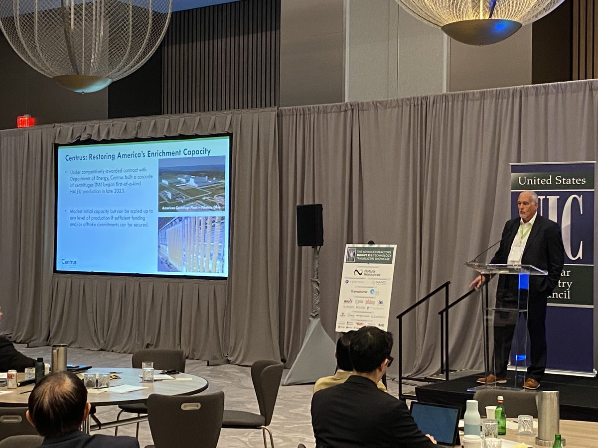 Thanks @US_NIC for inviting us join this year's #ARSummit, and to all those in attendance for listening to Centrus' Larry Cutlip speak about our progress with enrichment in Piketon, Ohio.