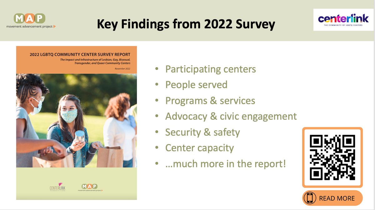 Today, MAP's policy experts are in collaboration with our long-time partners at CenterLink. Want to learn more about the breadth of advocacy, programs, and civic engagement (+ more) within and across LGBTQ centers in the U.S.? 🔗📖 Read our 2022 report: bit.ly/440kigM