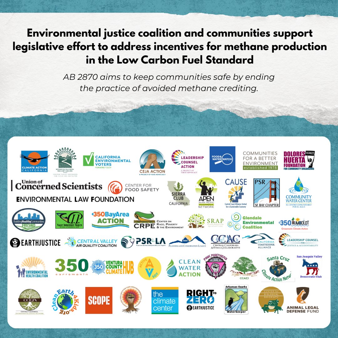 40+ environmental and #EJ orgs are calling on the Assembly Natural Resources Committee to support #AB2870 — a bill that will require <a href="/AirResources/">CARB</a> to get the math right on the costs of factory farm gas to our climate and public health. bit.ly/AB2870Support ✊🏽