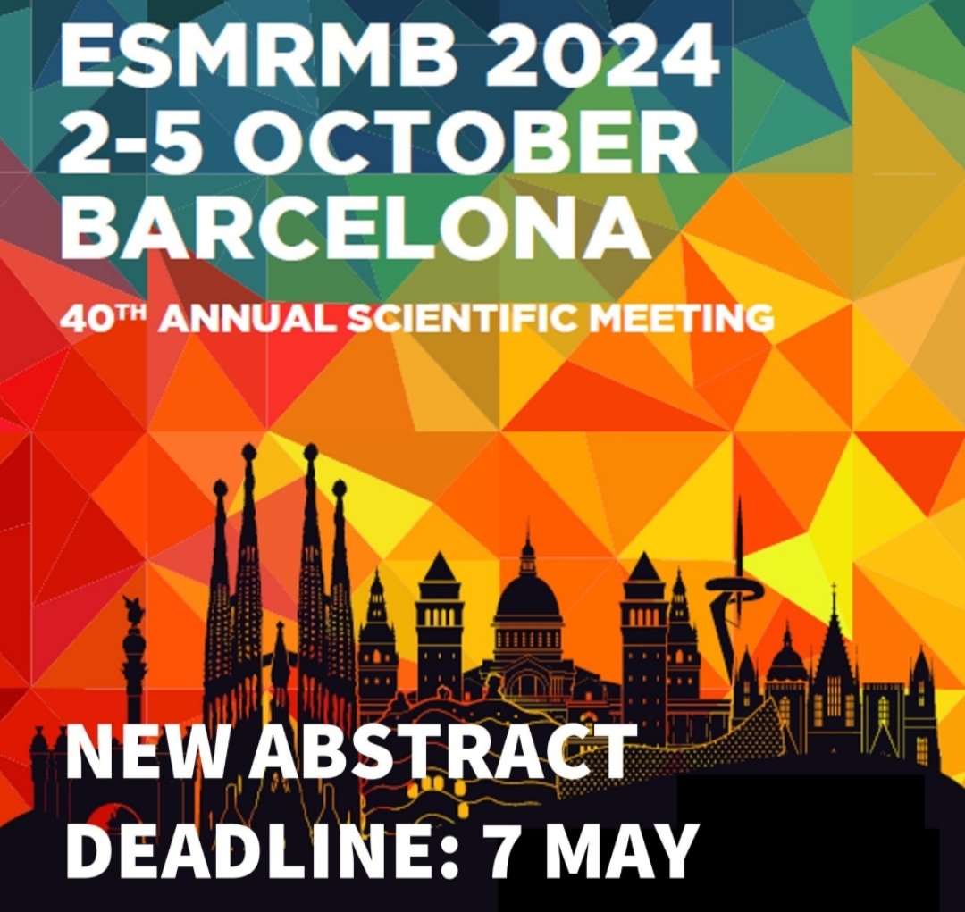 📢 NEWSFLASH 📢

Abstract submission deadline extended!

⏳ New deadline: 7 May 2024, 17:00 CET

You have 2️⃣ more weeks to work on those abstracts - no more excuses for not submitting your work to #ESMRMB2024

We are counting on you 🫵🏻

#MRI #ESMRMB