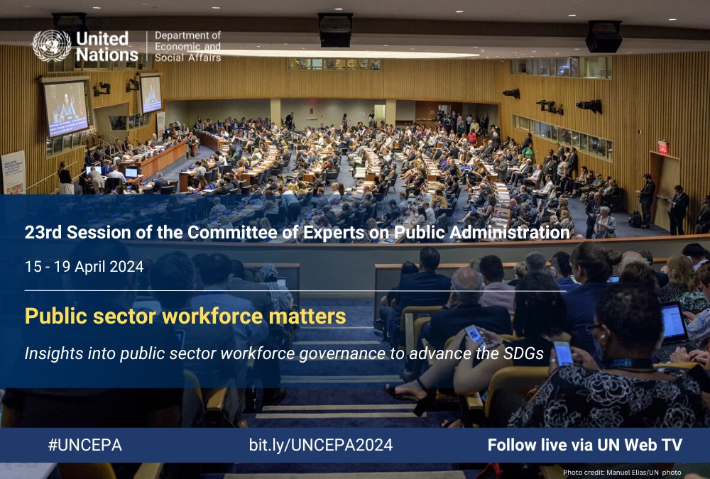 Adopting the principles of non-discrimination and #LeaveNoOneBehind when establishing and managing the public sector workforce is key to enhance representation and diversity.

➡️ Follow work of #UNCEPA live: bit.ly/UNCEPA2024