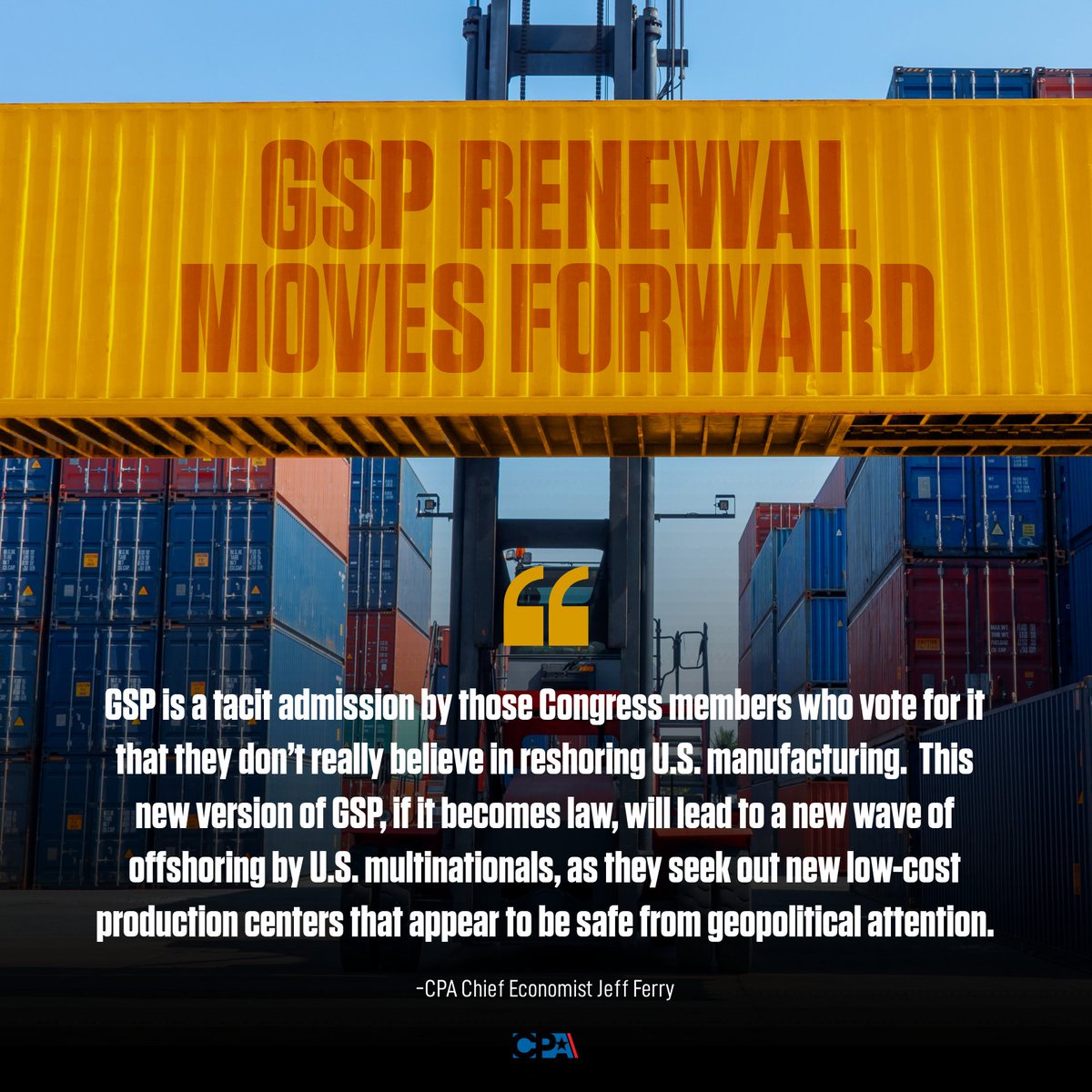 After 3 years in limbo, the Generalized System of Preferences (GSP), a quasi-free trade deal with more than 100 developing nations, passed out of Ways & Means yesterday along a party-line vote. Here's why that's bad ➔ tinyurl.com/5yb2m4at