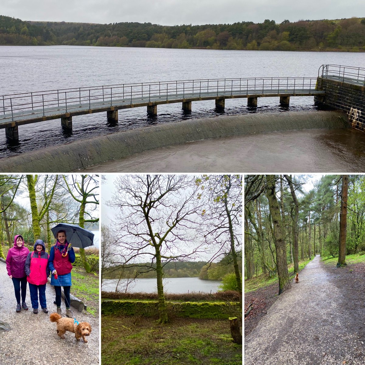 Lovely walk ⁦⁦@OgdenWater⁩ with colleagues from Adult Services & Wellbeing. It was freezing cold, blowing a gale, raining heavily, so we did a shorter walk than planned, but great to catch up. Sunshine next month ⁦@HelenMc81388599⁩ ☀️ #Halifax #walking #ActiveCdale