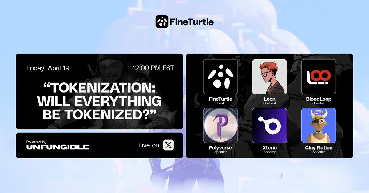 Tokenization: Will Everything Be Tokenized? Join us this Friday to learn more!💡 ⏰April 19, 12 PM EST Set your reminders👇