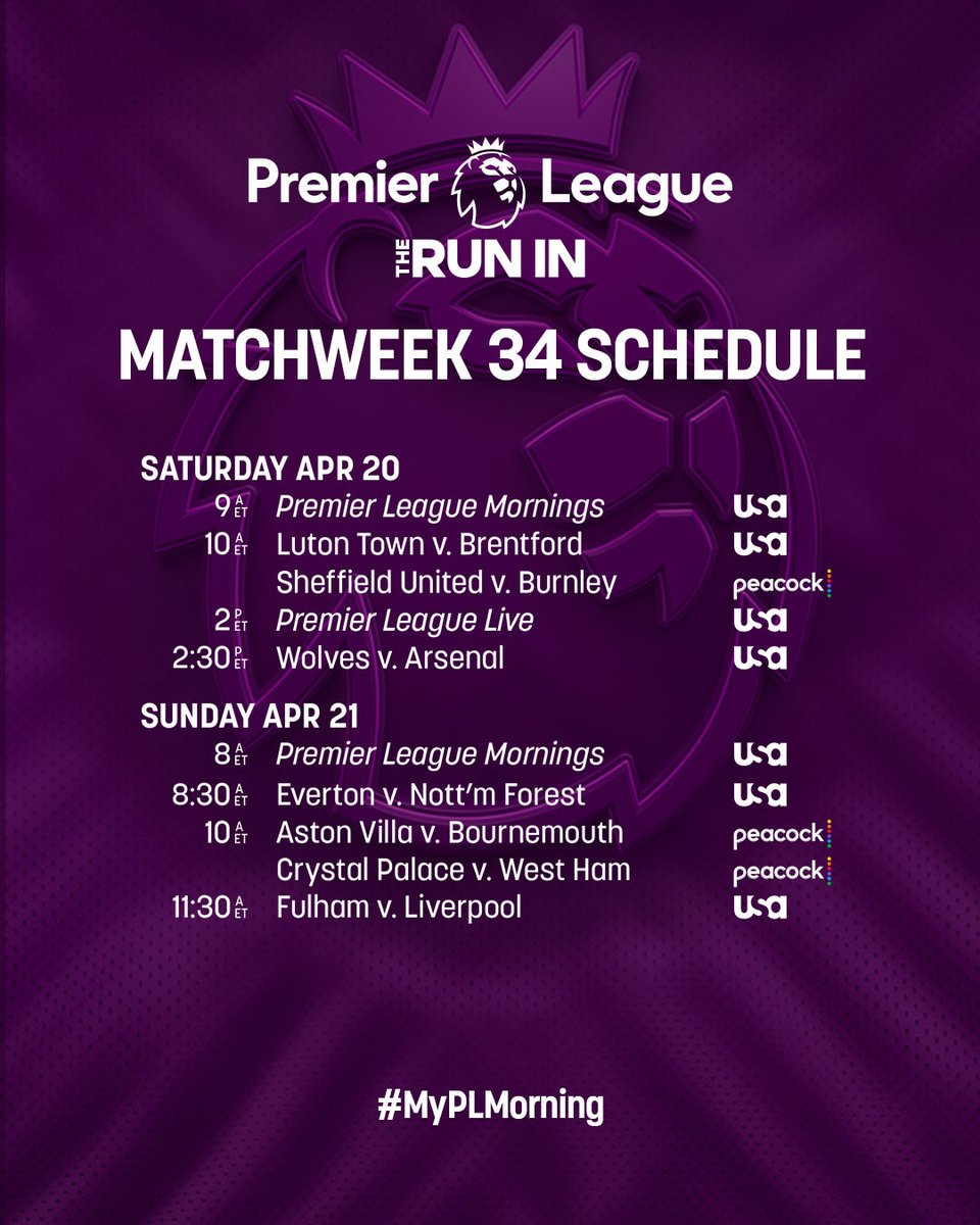 ONE MONTH TO GO. The Run-In of the 2023/24 Premier League season continues this weekend. 👀 #MyPLMorning | #TheRunIn