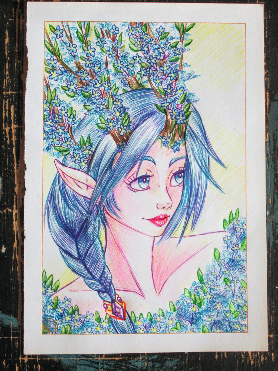 Tsukiyomi789's tweet photo. A blue dryad for today
.
.
.
.
.
.
#penonpaper #pen #penart #penartwork #lineart #ballpointpen #ballpen #art #blueflowers #flower #drawing #mythical #dryad #figurativeart #fineart #emotionalart #artworks #dryade #sketching #myosotis #instagood #artistoninstagram #picoftheday https://t.co/fyjbklo2oR
