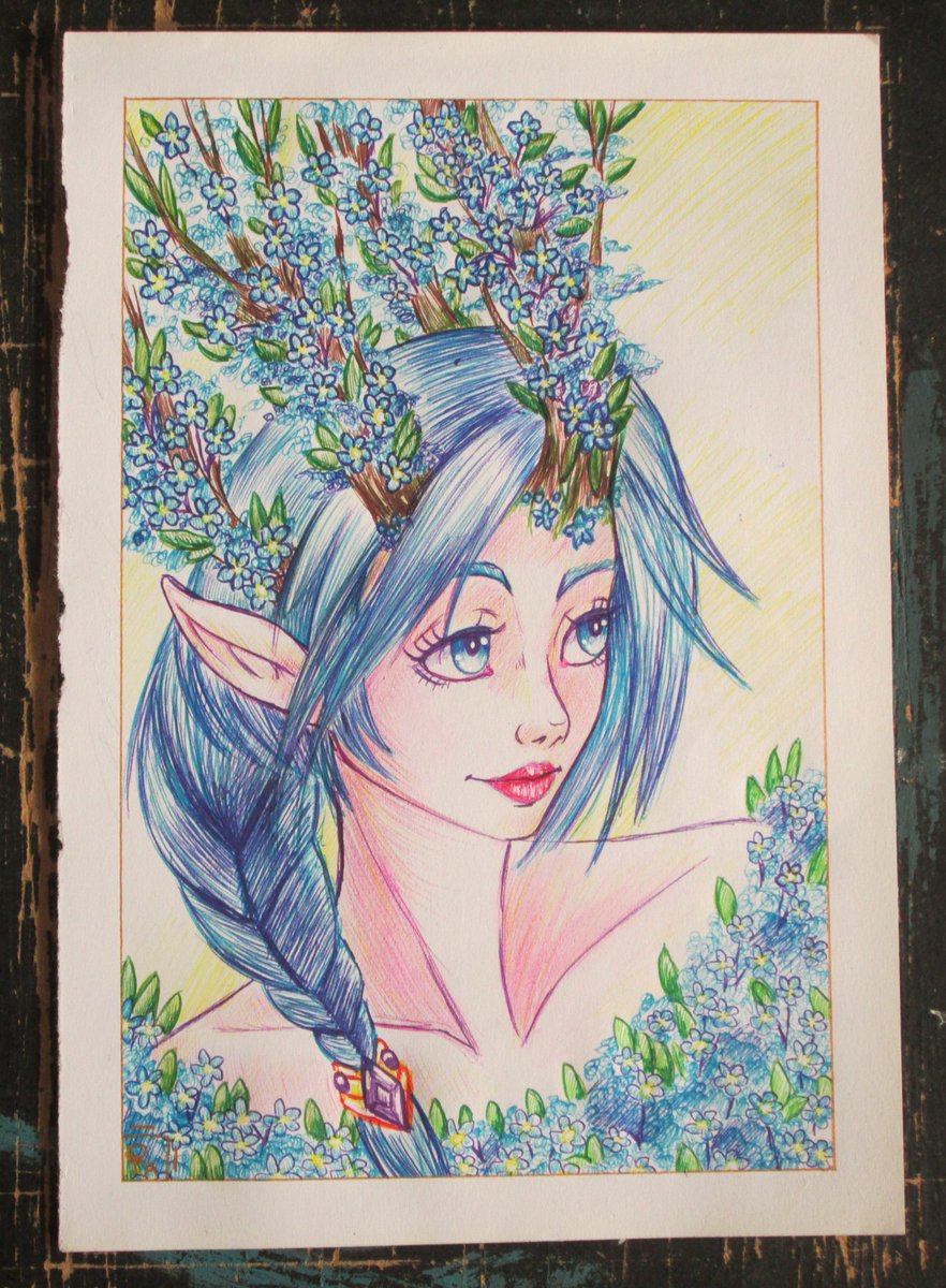 Tsukiyomi789's tweet photo. A blue dryad for today
.
.
.
.
.
.
#penonpaper #pen #penart #penartwork #lineart #ballpointpen #ballpen #art #blueflowers #flower #drawing #mythical #dryad #figurativeart #fineart #emotionalart #artworks #dryade #sketching #myosotis #instagood #artistoninstagram #picoftheday https://t.co/fyjbklo2oR