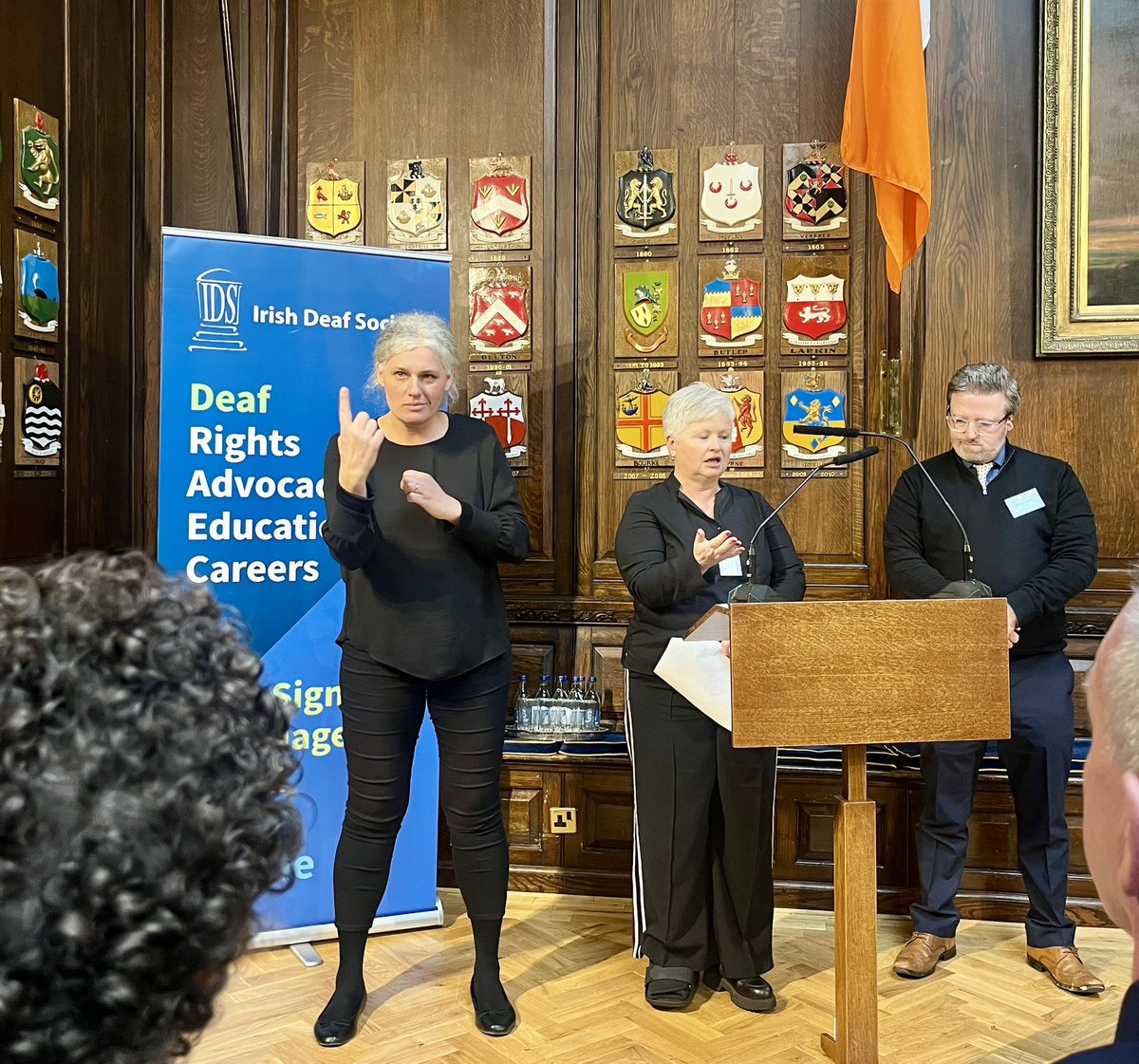 Jules 🏳️🌈 (@queenjules) on Twitter photo Well done Dr Quirke @msmaryquirke & David Somers on a successful <a href="/IrishDeafSoc/">Irish Deaf Society</a> event today in the Mansion House! It was an honour to present my research on Mentoring; and listen to inspiring & interesting discussions around #DeafCareerProject #CareerGuidance #InclusiveEducation Well done Dr Quirke @msmaryquirke & David Somers on a successful <a href="/IrishDeafSoc/">Irish Deaf Society</a> event today in the Mansion House! It was an honour to present my research on Mentoring; and listen to inspiring & interesting discussions around #DeafCareerProject #CareerGuidance #InclusiveEducation