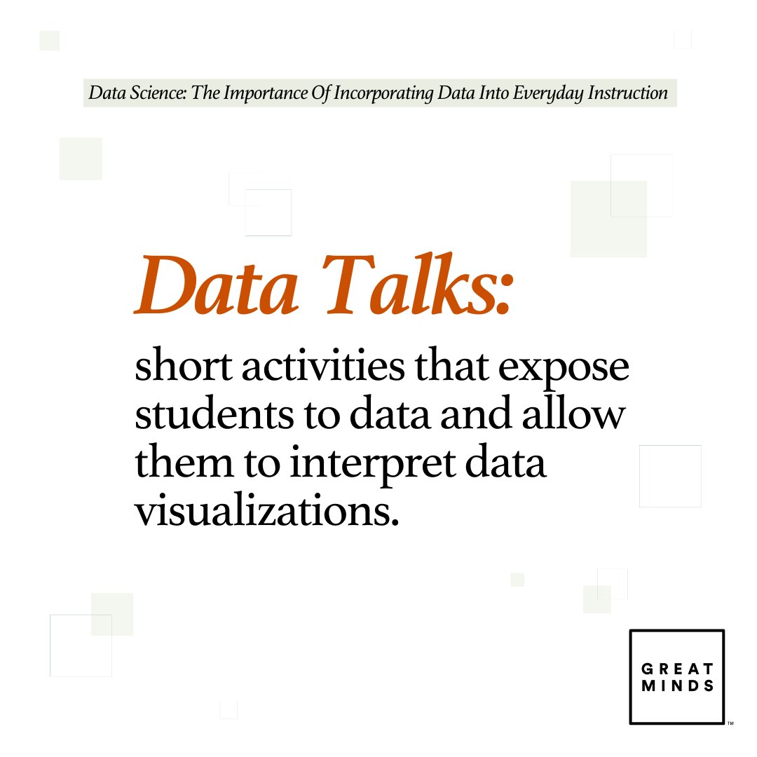 GreatMindsEd's tweet image. What are #DataTalks? Why are they important? Learn more here: ow.ly/LfE650RjmTl