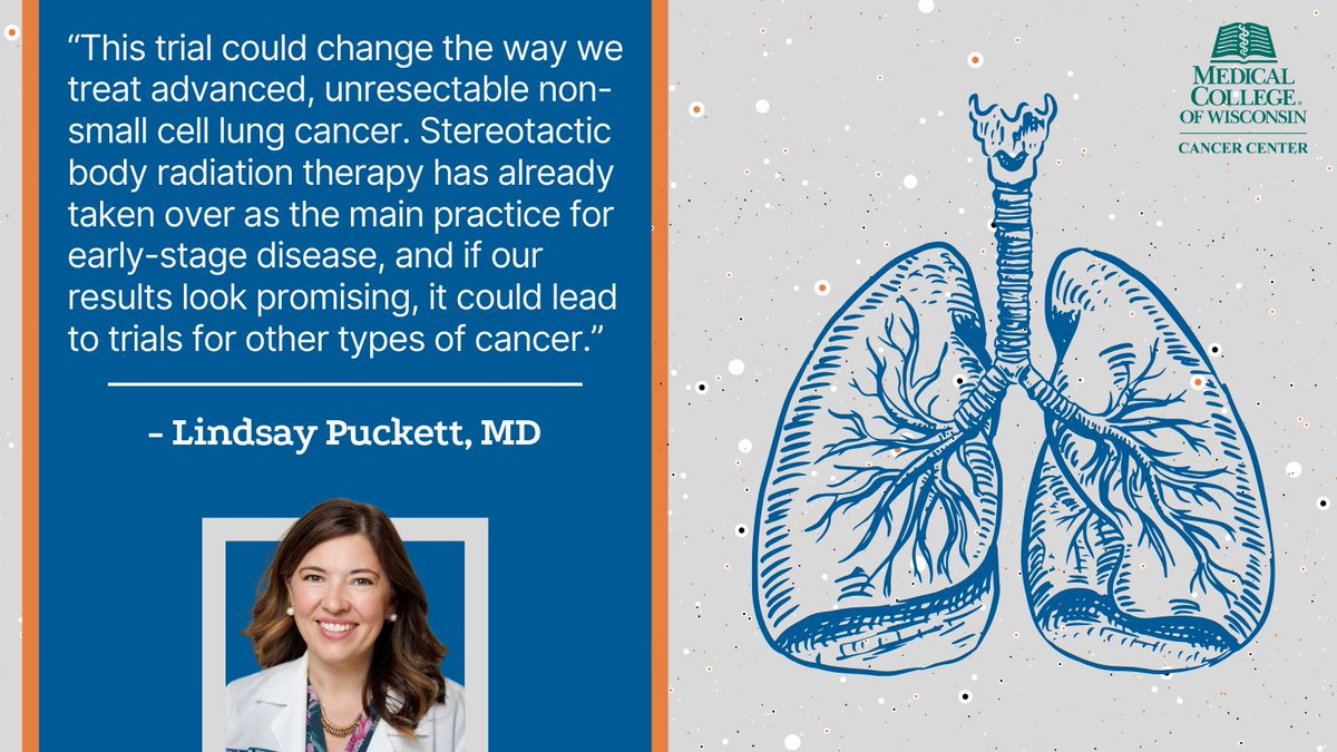 A new phase 3 #clinicaltrial, led locally by @DoctorPuckett, tests Stereotactic Body Radiation Therapy (SBRT) in patients with advanced, unresectable non-small cell #lungcancer. Learn how the cutting-edge treatment may improve outcomes: clinicaltrials.gov/study/NCT05624… #TherapyThursday