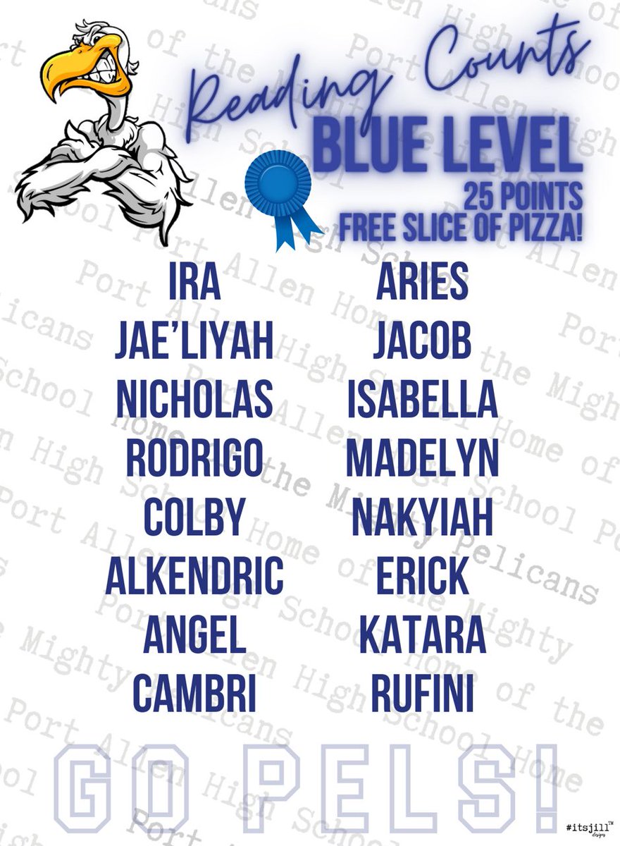 Congratulations to these Pels for making it to the Blue Level of our Reading Counts program! #ReadingCounts 😊💙🎊🥳🎉📖