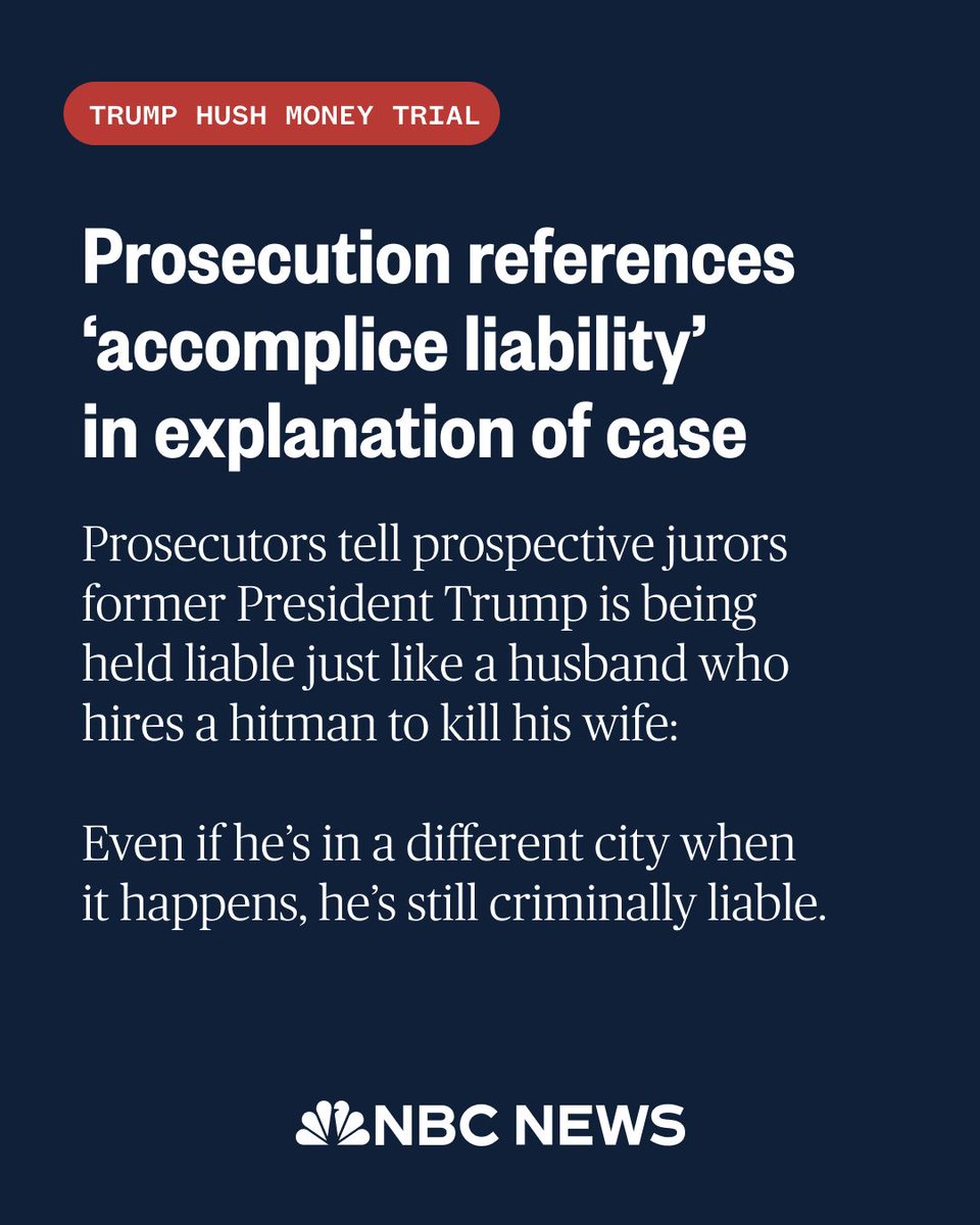 From @LauraAJarrett: For the second time in a week, the prosecution has used a notable example of “accomplice liability” in explaining their theory of the case. nbcnews.to/3W5orjg